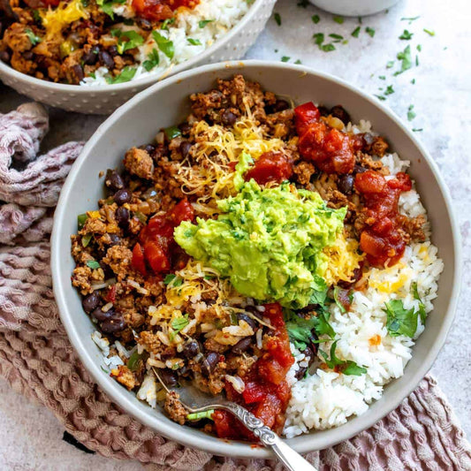 The Easy High-Protein Nacho Rice Bowl